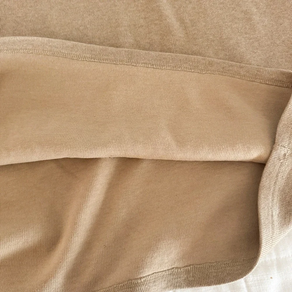 Banana Republic Sweater Men's XL 100% Cotton Tan Quarter‎ Zip Heavy Knit SOFT
